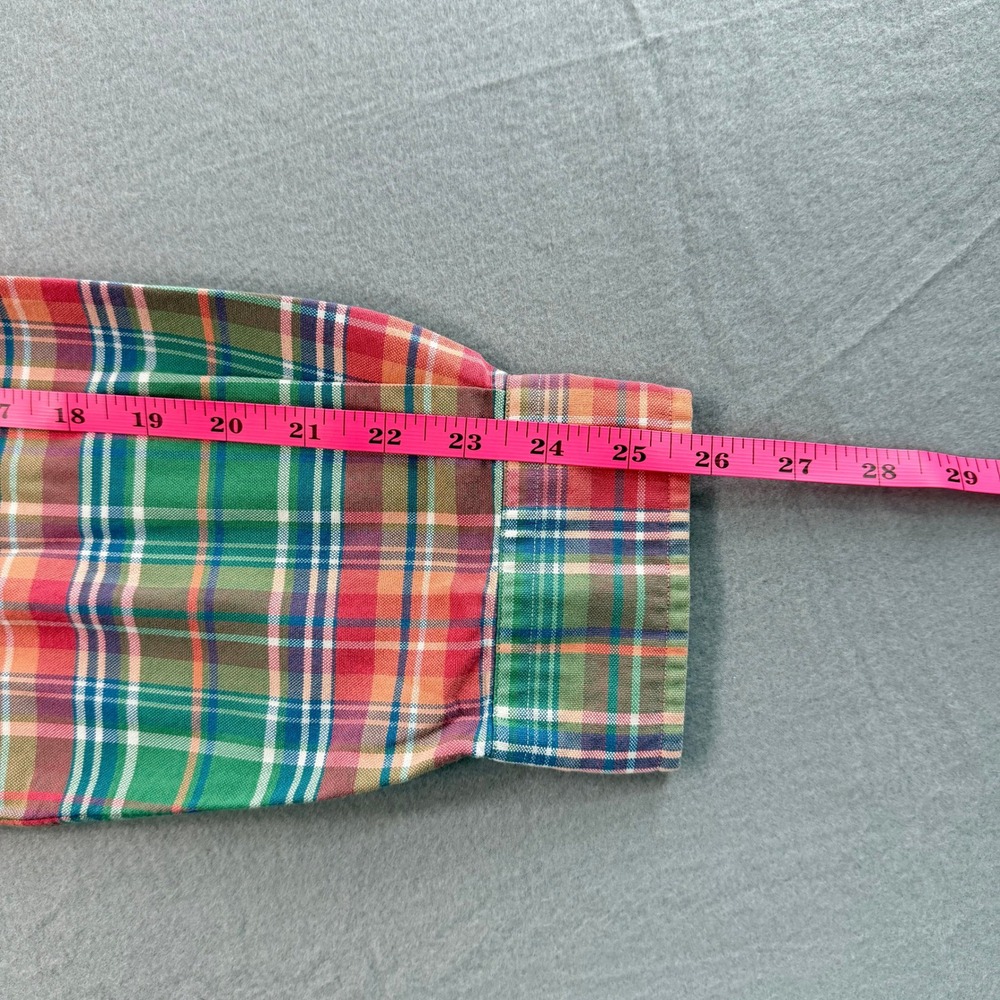 Ralph Lauren Button Down Mens XL Green Red Plaid Custom Fit Classic Preppy - Picture 5 of 10